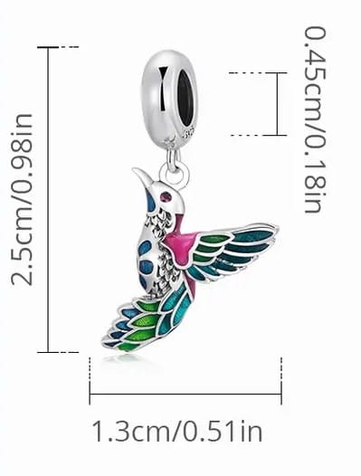 Zawieszka charms ze srebra -  Kolorowy ptak zimorodek