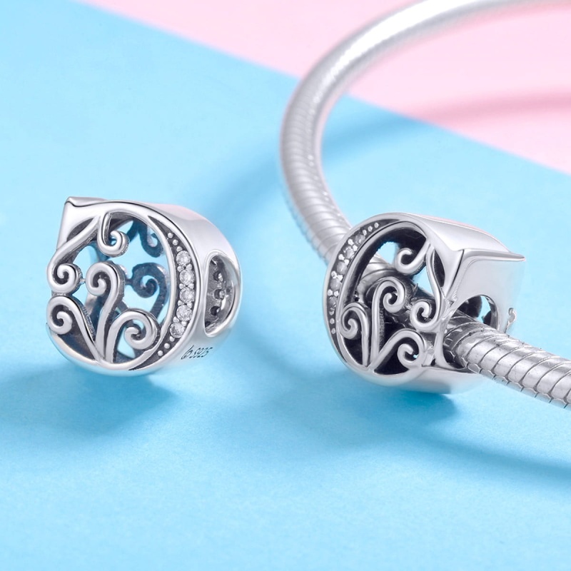 Zawieszka charms ze srebra - Litera C