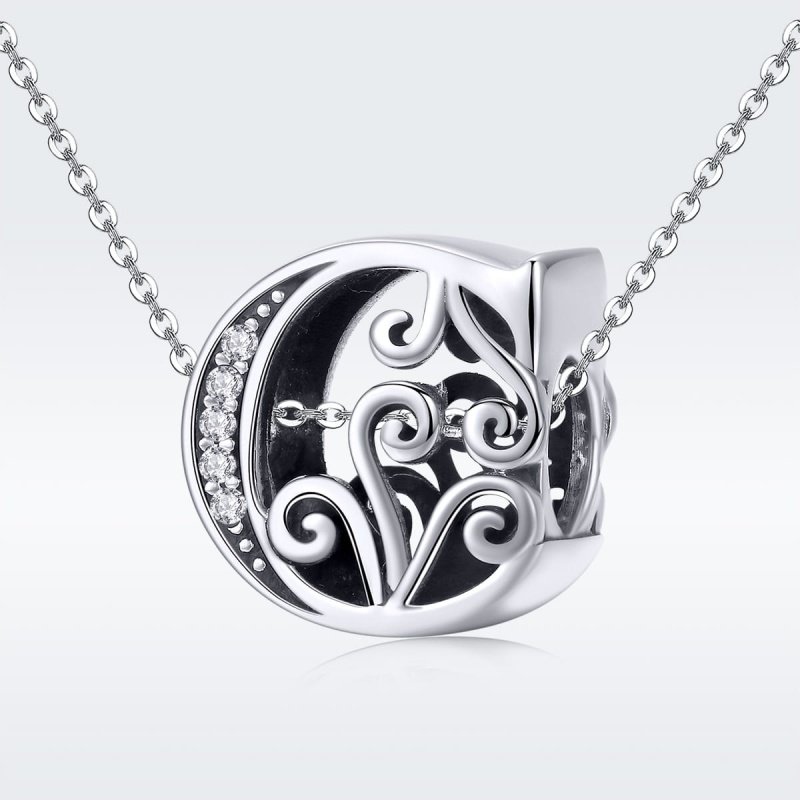 Zawieszka charms ze srebra - Litera C