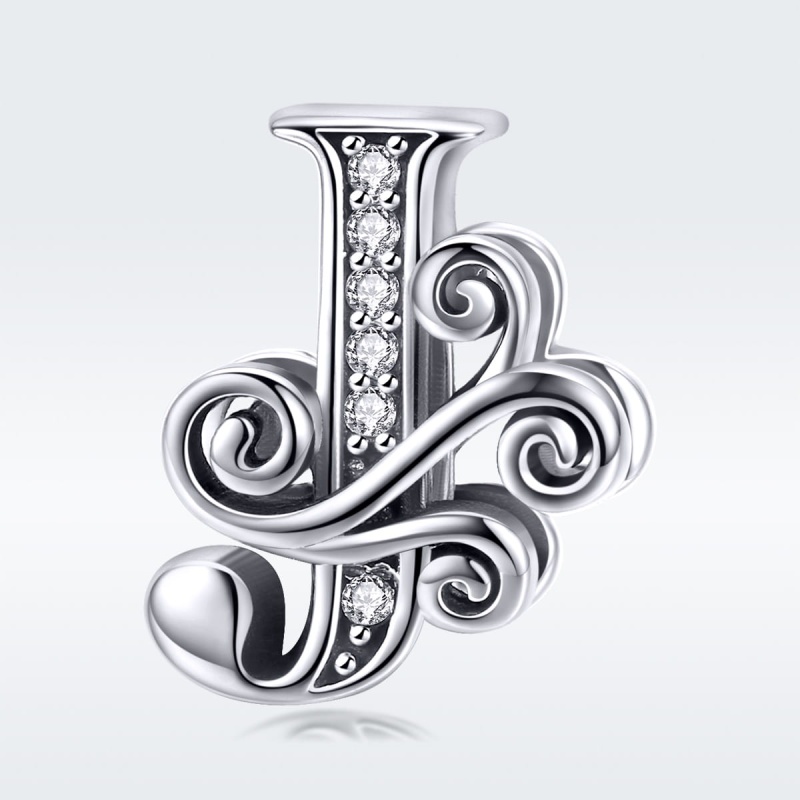 Zawieszka charms ze srebra - Litera J