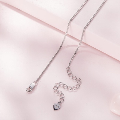 Naszyjnik ze srebra - Mama i córka z różową cyrkonią