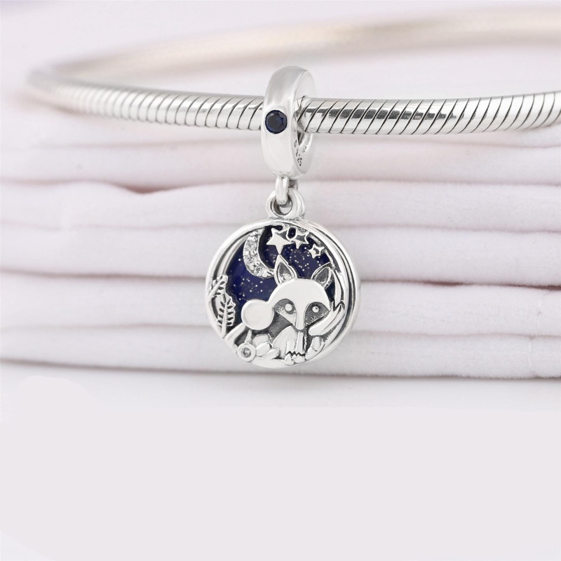 Zawieszka charms ze srebra - Lis i zając