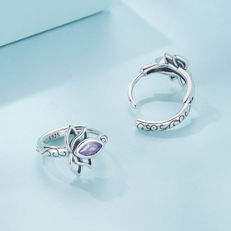 Kolczyki ze srebra - Lotos