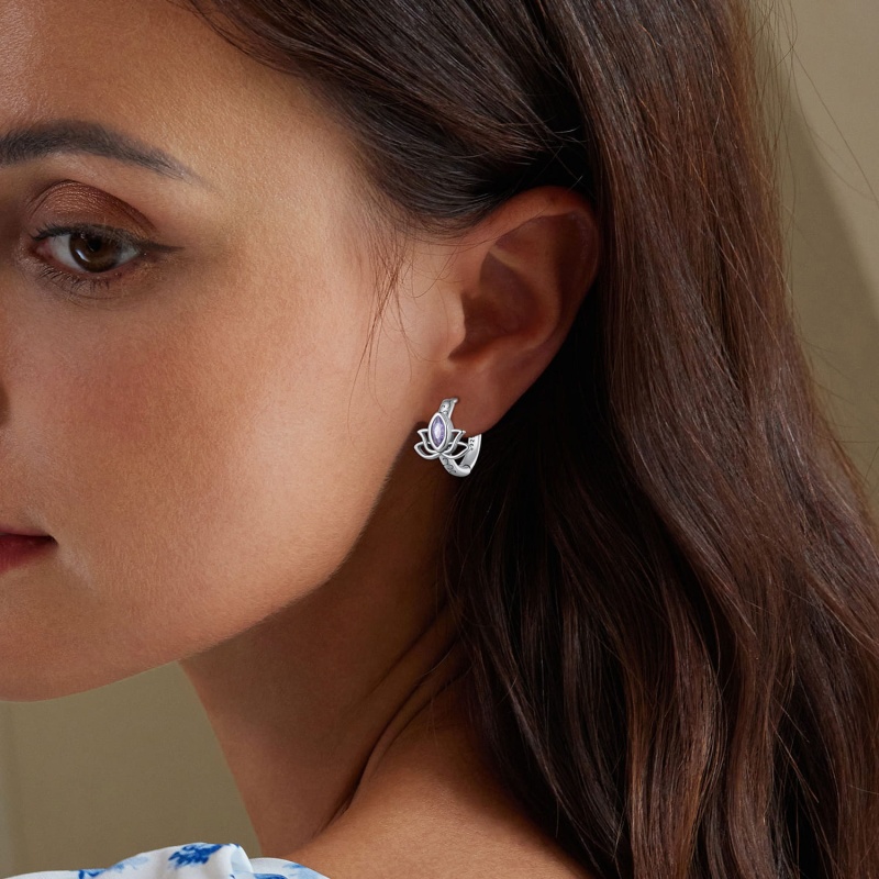 Kolczyki ze srebra - Lotos