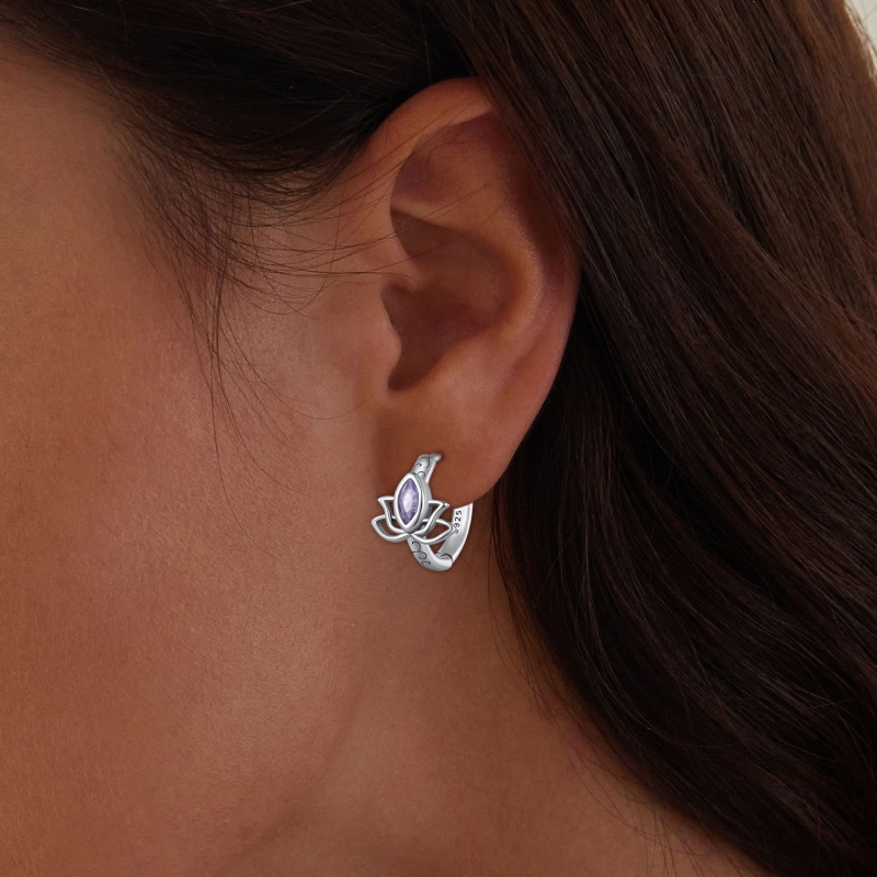 Kolczyki ze srebra - Lotos