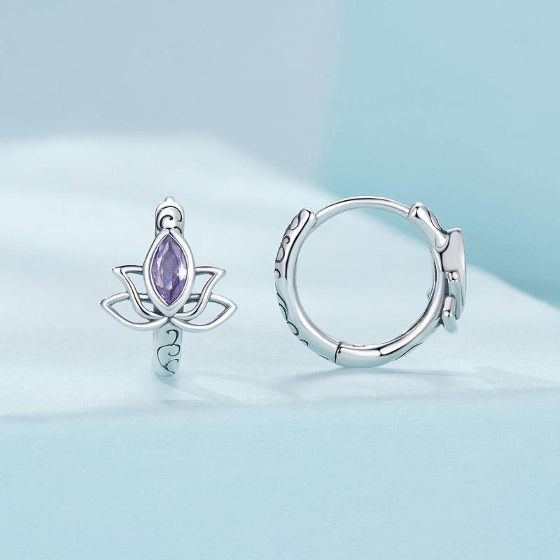 Kolczyki ze srebra - Lotos