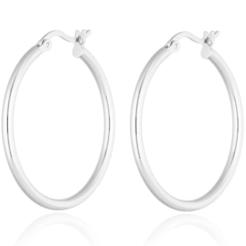 kolczyki koła pełne okrągłe srebrne 30mm.webp