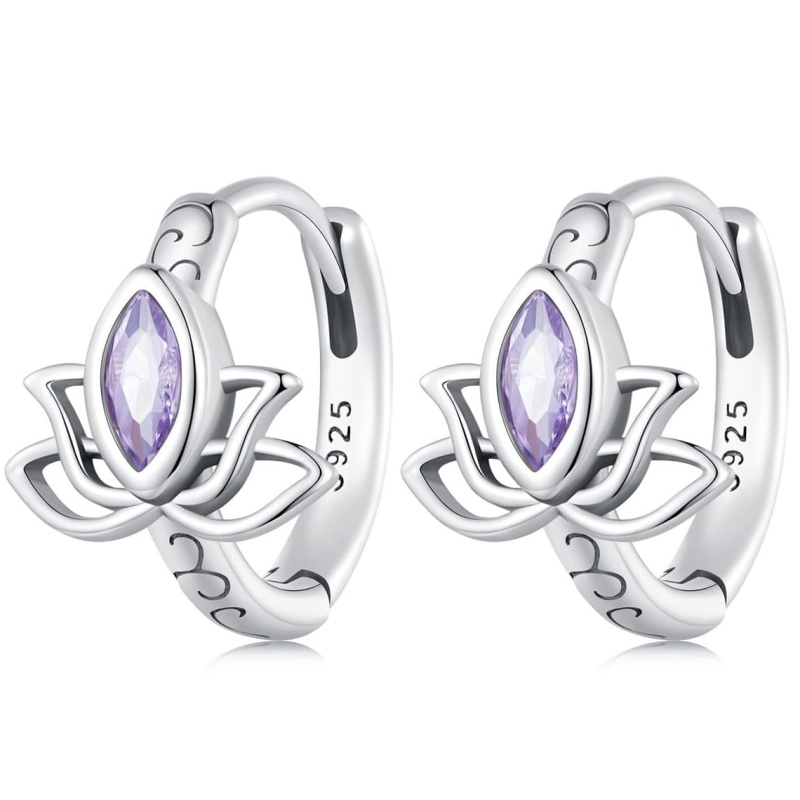 Kolczyki ze srebra - Lotos