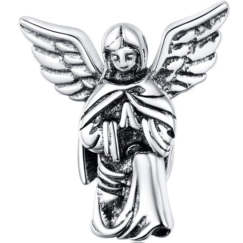 Zawieszka charms (stoper) ze srebra - Modlący się aniołek