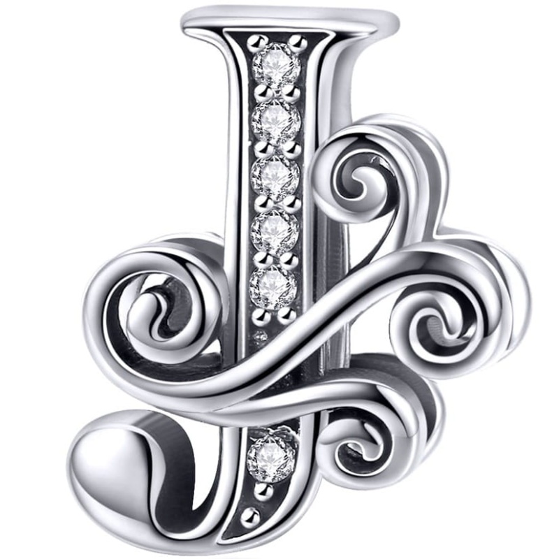 Zawieszka charms ze srebra - Litera J
