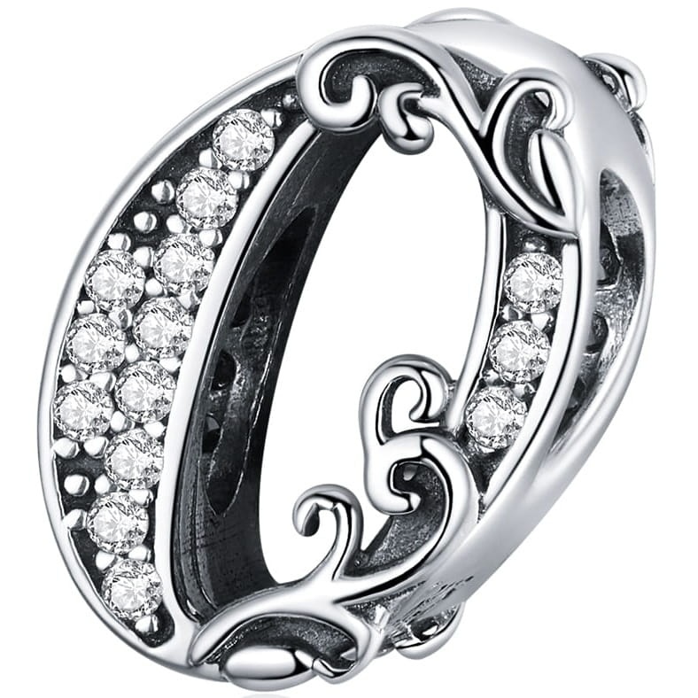 Zawieszka charms ze srebra - Cyfra zero (0)