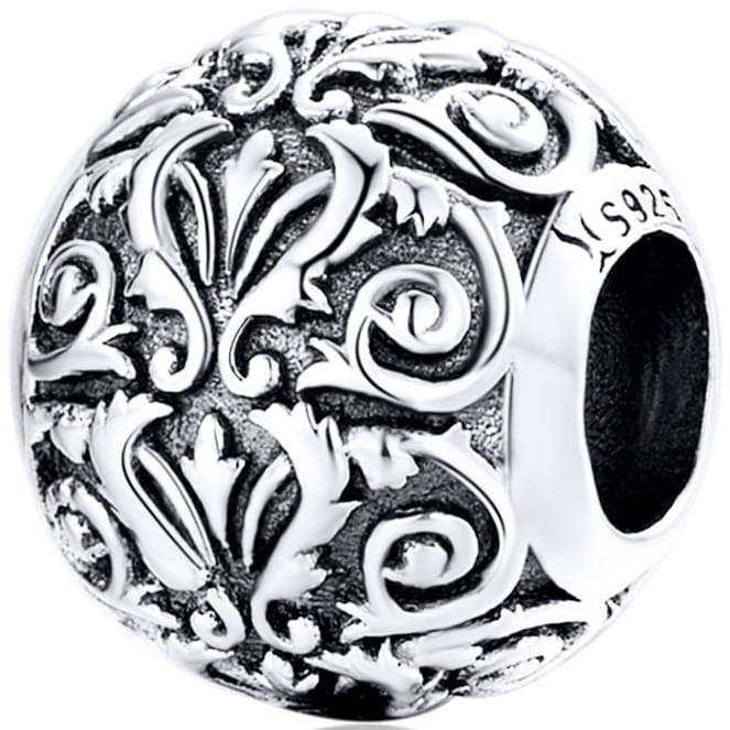 Zawieszka charms ze srebra - Kulka z ornamentami