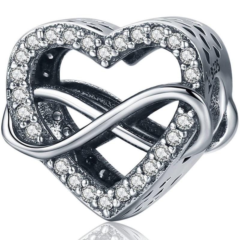 Zawieszka charms ze srebra – Serce nieskończona miłość