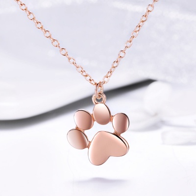 Naszyjnik ze srebra  - Łapka rose gold